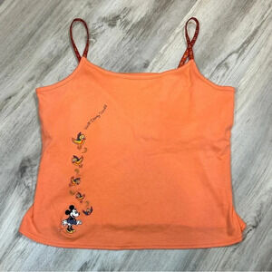 Rare Vintage 90s Walt Disney World Resort Embroidered Tapestry Strap Minnie Tank